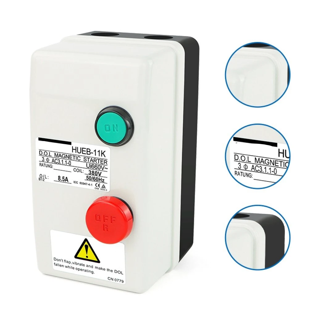 Imagem -05 - Interruptor de Partida Magnético Impermeável do Motor Elétrico Fase 1.82.7a 2.43.6a 3.55a 46a 12.518a 1pc