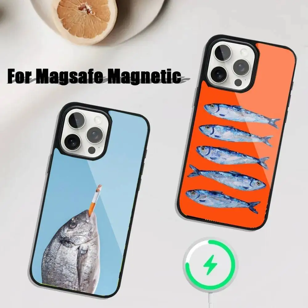 

Sardines Phone Case For iPhone 16,15,14,13,12,11,Plus,Pro,Max Mini Magsafe Magnetic Wireless Charging