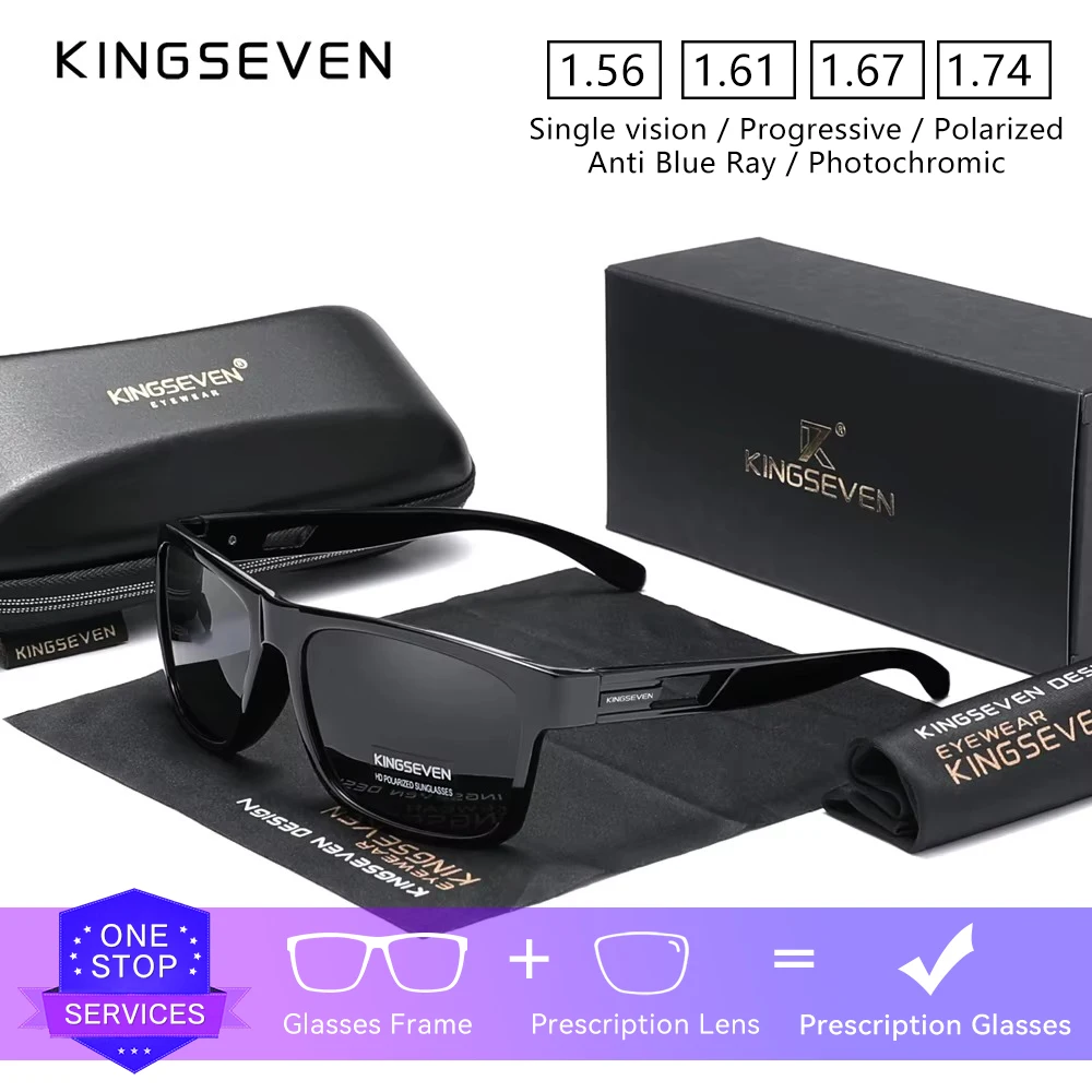 

KINGSEVEN Brand New Optical Lens Sunglasses Men Women Prescription Myopia Hyperopia Progressive Driving Trendy Outdoor Eyewear