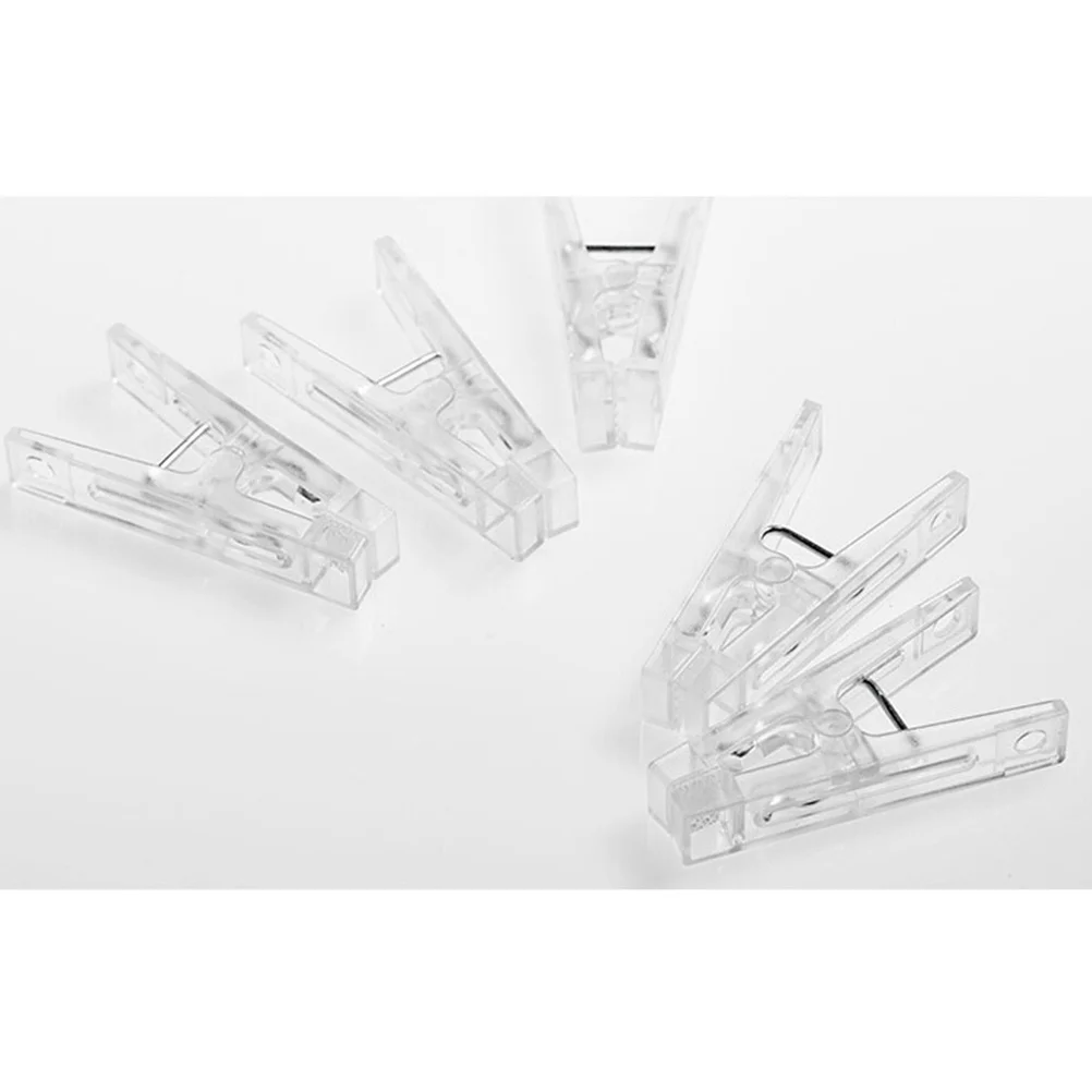 

10pcs Anti-Wind Clothes Pegs Clear White Plastic Clips For Towels Shirts Trousers Underwear Home Office Clothing Clamp
