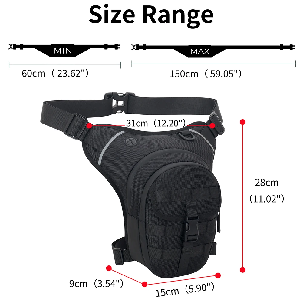 Motorcycle Drop Leg Bag Tactical Fanny Pack Large Capacity Motorcycle Thigh Bag Breathable for Hiking Climbing Fishing