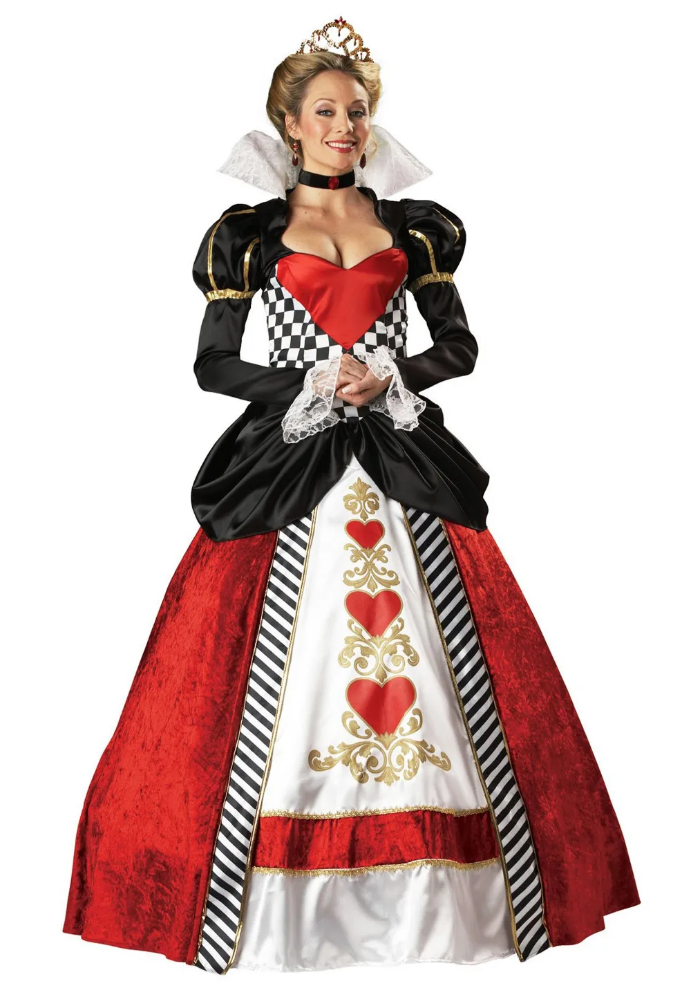 

Carnival Halloween Lady Alice Red Queen Costume Wonderland Characters Spooktacular Cosplay Fancy Party Dress