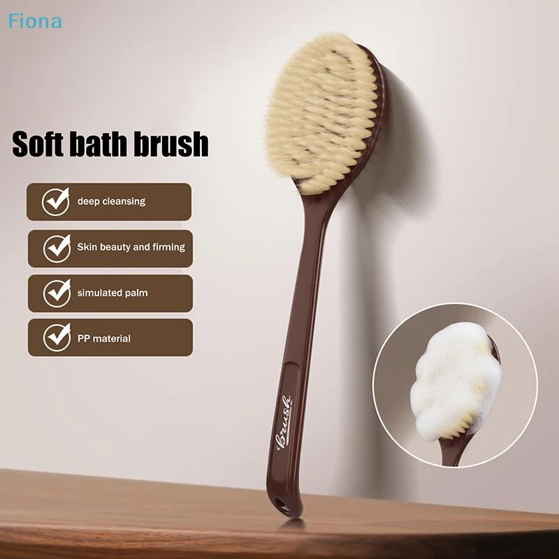 ✔ Cepillo Exfoliante para Espalda y Cuerpo con Mango de Plástico, Esponja de Ducha, Masajeador de Piel, Cepillo de Baño