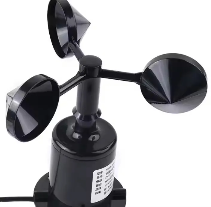 2026 High Sensitivity Pulse 4-20mA 0-5v RS485 Weather Station Analog Modbus Three-Cup Wind Speed Anemometer for Measuring Wind S