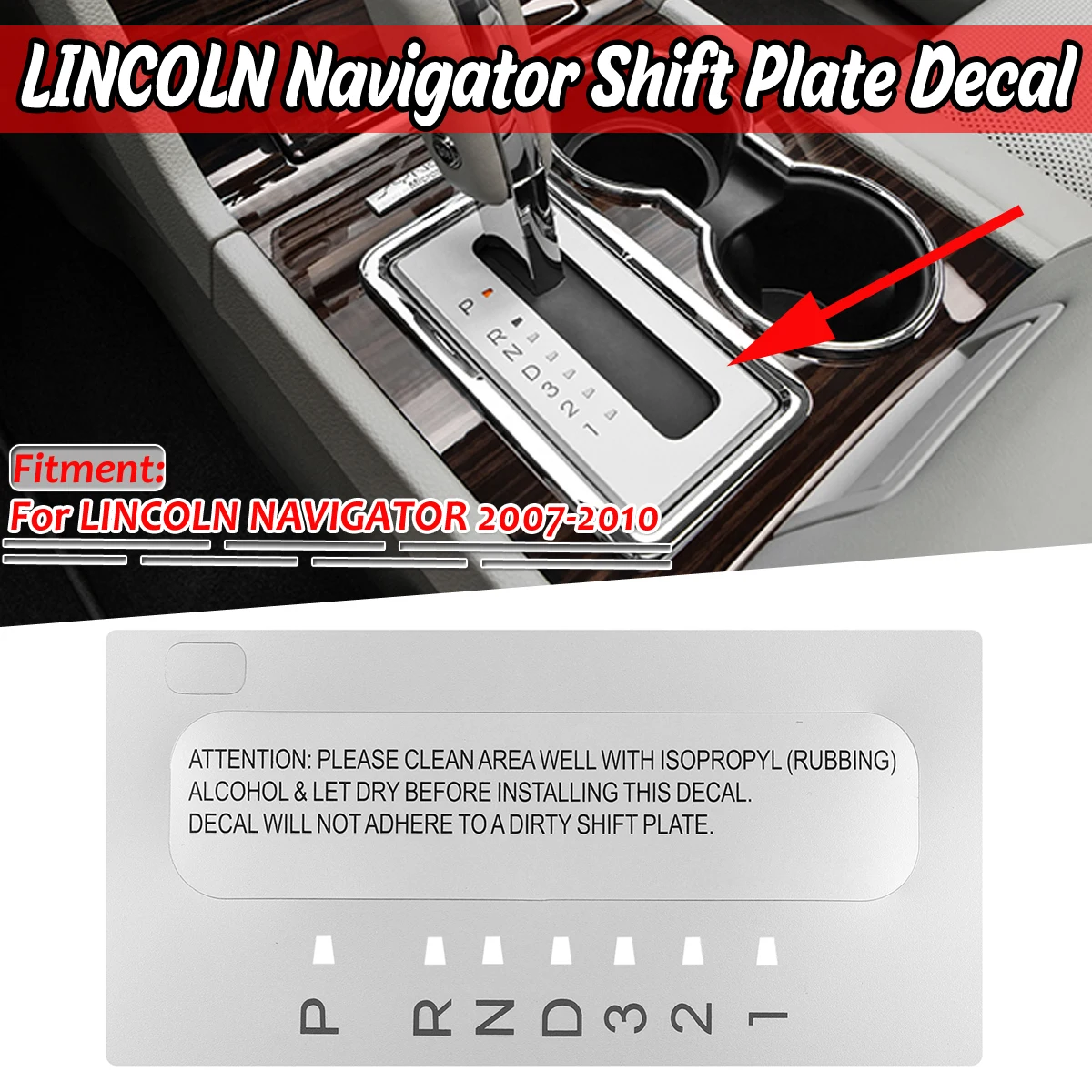 Repair Stickers Shift Plate Matte Decal For LINCOLN NAVIGATOR 2007 2008 2009 2010 LINCOLN Fix Faded Ugly Buttons