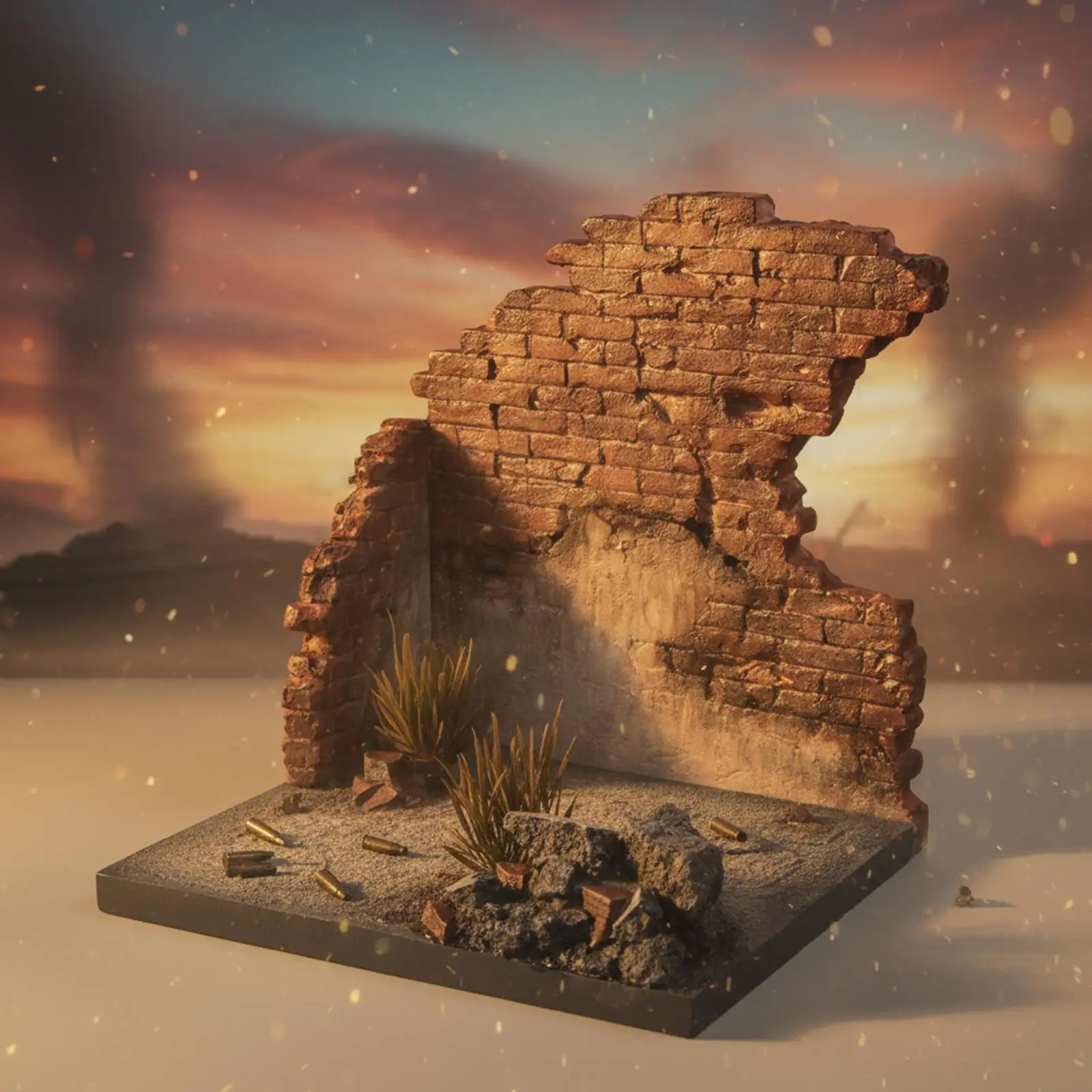 

1:12 1:6 Wrecked House Model Diorama Scene Model Ornament Decoration Simulation Resin Scenery Decor Miniature Layout Accs