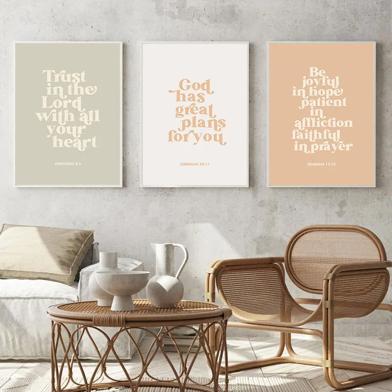 Simple Bible Quotes Canvas Art Print Poster Modern Typography Wall Decorative Painting for Living Room and Bedroom Home Decor