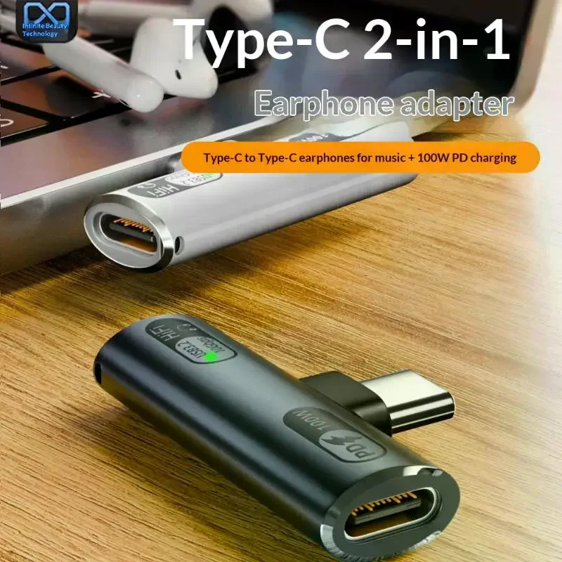 New！PD100W USB 3.2 Type C To Type C Adapter Fast Charging Type C Headphone Adapter USB C Audio Connector For Phone