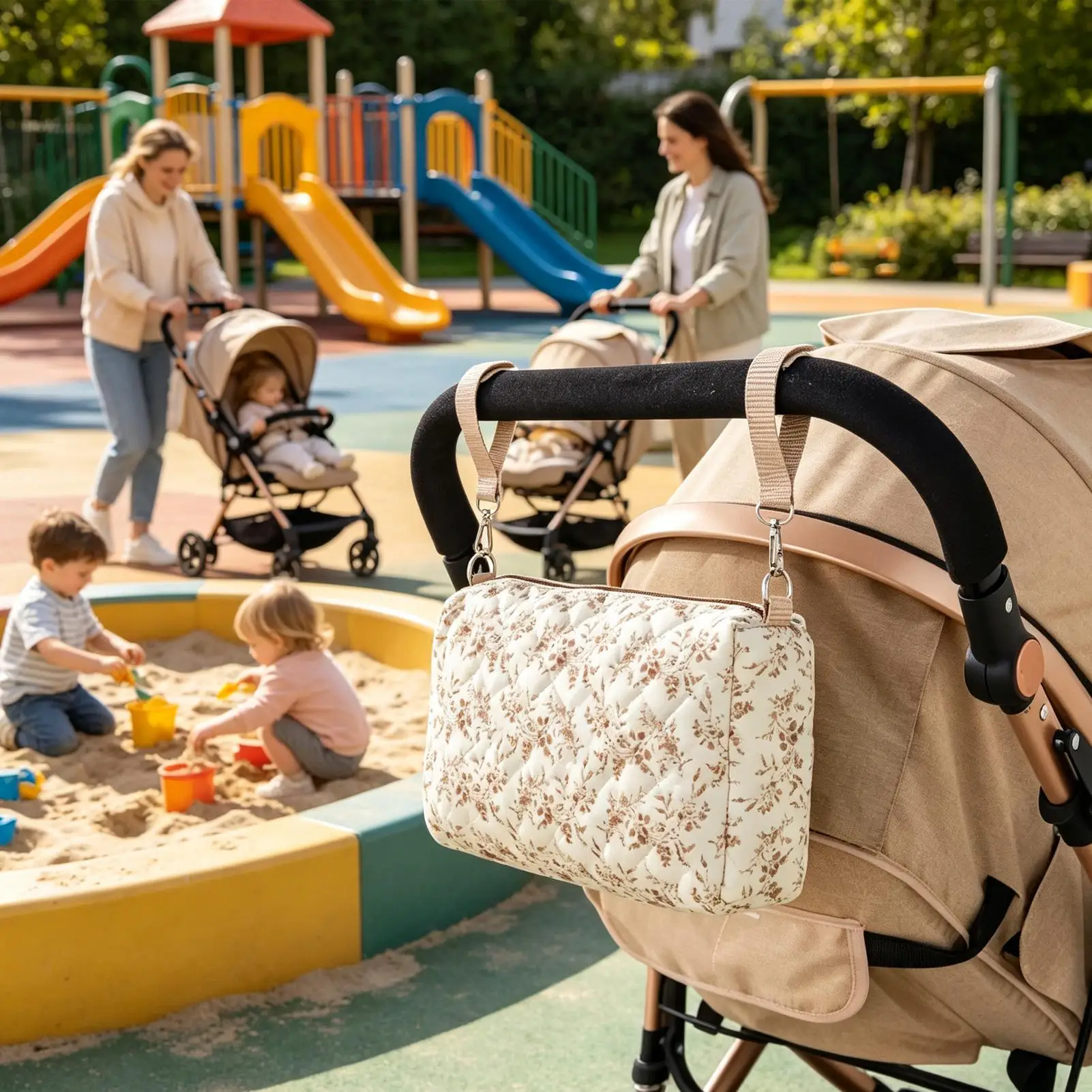 Diaper Purse For Mom Portable Adjustable Strap Washable Waterproof Compact Diaper Bag Travel Tote For Daily Traveling Park
