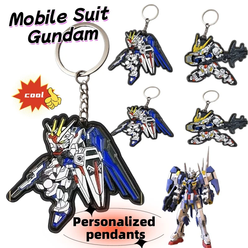 

Gundam keychain, cute, stylish, simple, personalized cartoon acrylic, transparent, universal backpack pendant, gift for friends