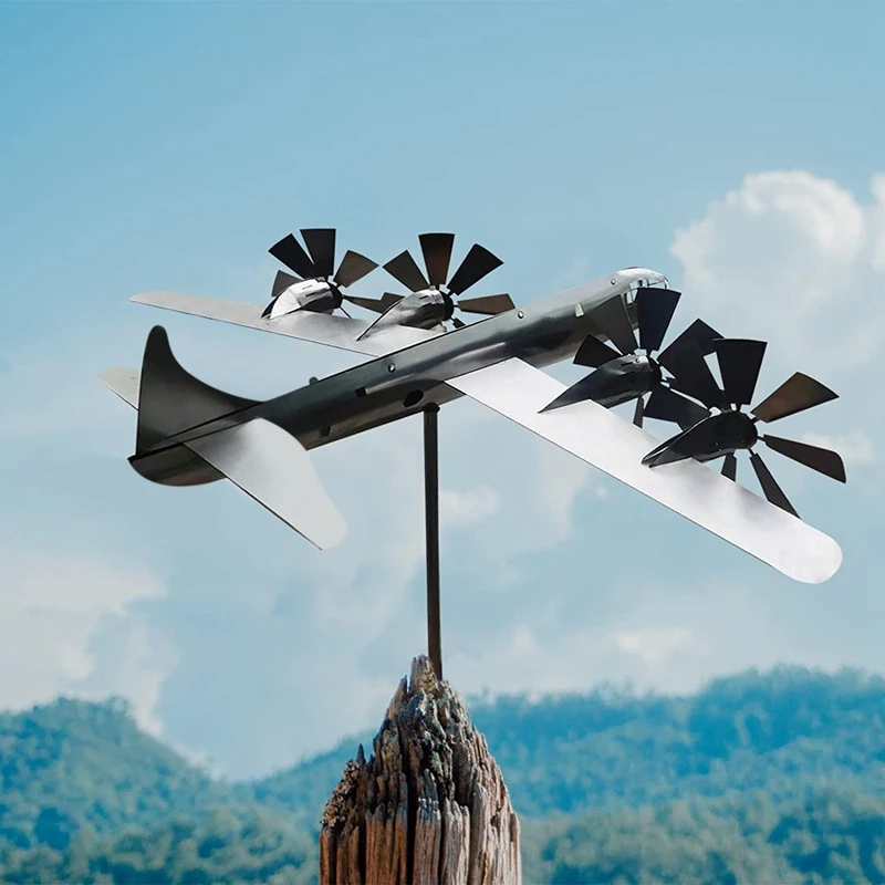 ABSF Super Fortress Aircraft Wind Spinner Windmill,3D Airplane Shape Wind Powered Spinner For Garden Yard Balcony Lawn Patio