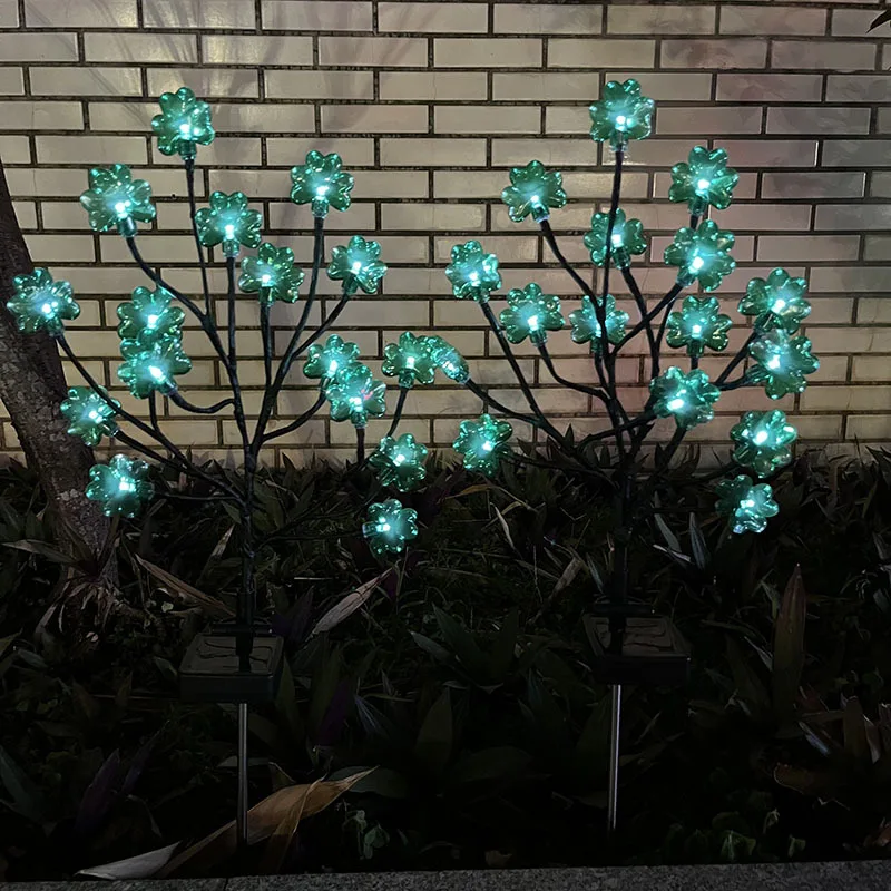 

New Whitetip Clover Solar Lawn Light Outdoor Waterproof Courtyard Decoration Garden Light 16LED Shamrock Insertion View