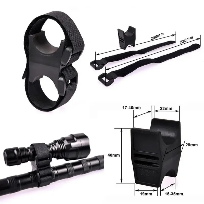 Multi-Purpose Bike Strap Flashlight LED Tourch Mount Holder Bike Lock Clamp Holder Hook&Loop Band Mountain Bicycle Accessories