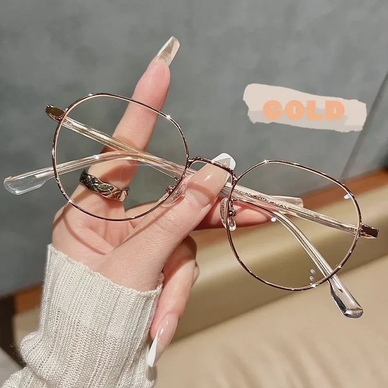 Luxus-Myopie-Brille, klassische Vintage-Anti-Blaulicht-Brille, Damen und Herren, Minus-Dioptrien-Brille, verschreibungspflichtig, mit 0–0,5 bis–6,0
