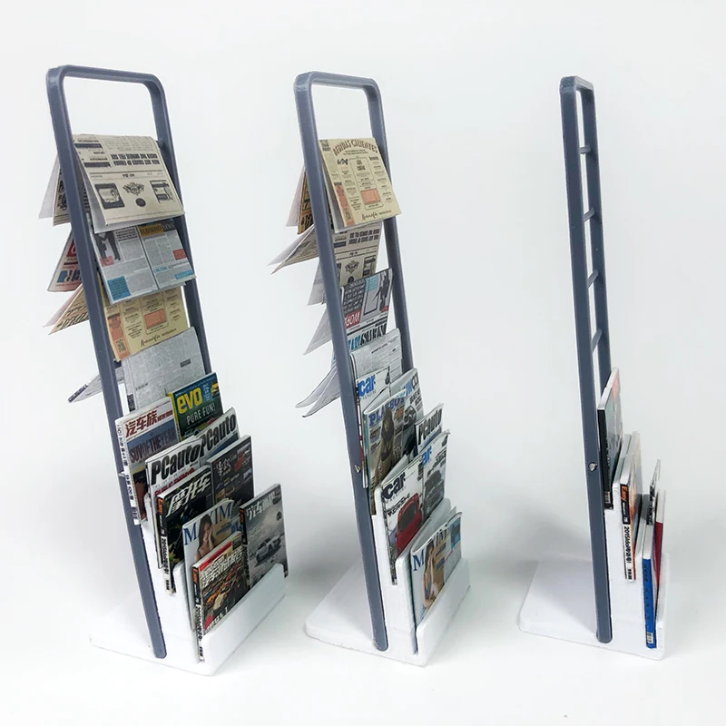 Rapid Model 1/18 Model Car Diorama Garage Simulation Scene Decoration 3D Printing Magazine Rack Including Newspapers