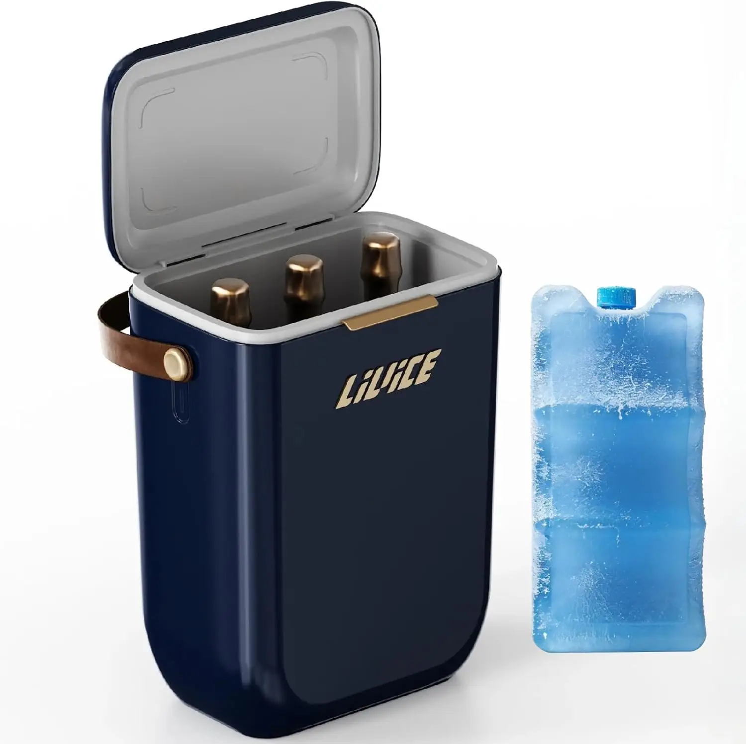 

Изолированный контейнер-холодильник 12QT с блоком для льда, портативный жесткий контейнер для кемпинга и пикников, держатель для 4 бутылок вина, отличный подарок