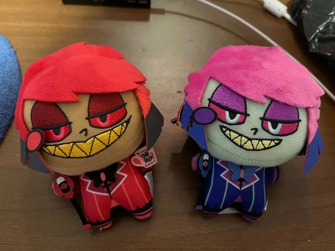11cm Hazbin Hotel Alastor Anime Game Peripherals Soft Plush Stuffed Doll Ornament Toy Fans Gift Replica Edition Not Genuine