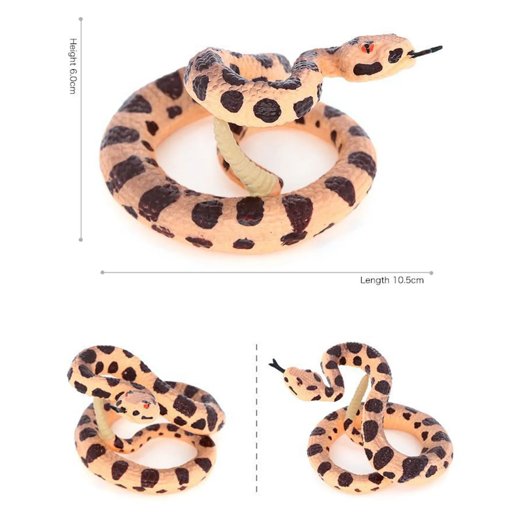 Simulation Snake Short-Tailed Snake Viper Rattlesnake Boa Constrictor Reptile Model Creepy Prank Scary Snake Toy