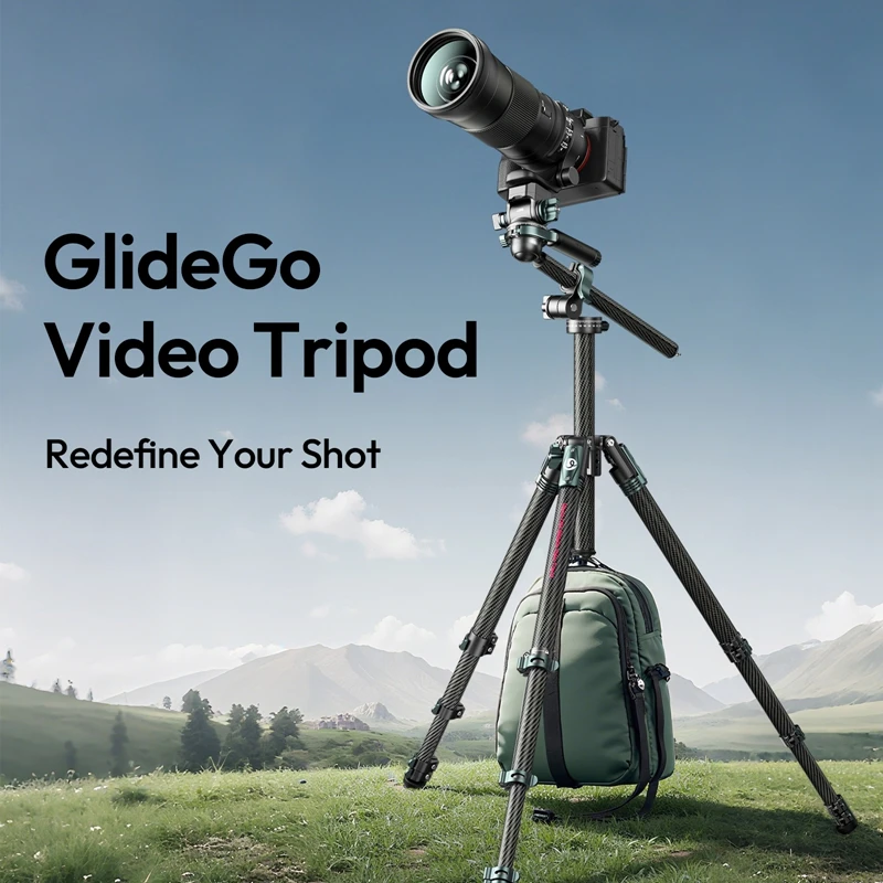 Ulanzi JJ06 GlideGo Video Travel Tripod for Canon Nikon Sony DSLR Camera 5KG Load Vertical Horizontal with Uka Quick-Release