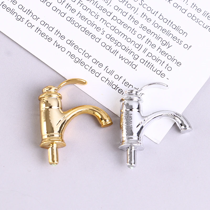 2Pcs/set Dollhouse Miniature Bathroom Kitchen Faucet Tap Simulation Toys