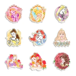 10 Pcs/lot Disney Planar Princess Theme Cabochon Charms For DIY Bows Party Craft Supplies Handmade Material