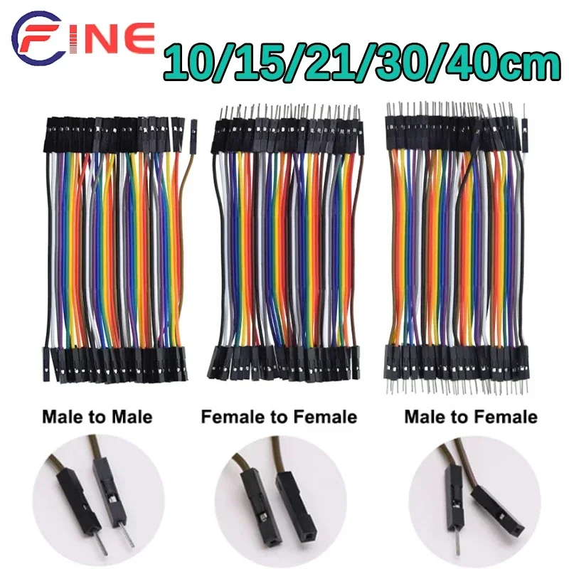 40P Dupont Line Male To Male Female To Female Male To FeMale Jumper Wire Cable 10/15/21/30/40cm