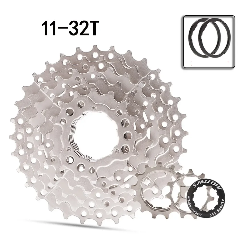 Mountain Road Bike Rear Hub 7 Speed Cassette 7S Flywheels Sprocket Bicycle 11-28T/11-32T Bicycle Cassette Flywheel Cycling Part