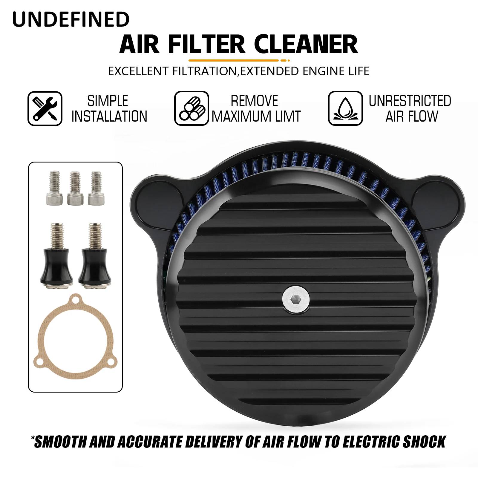 Motorcycle Turbine Air Cleaner Matte Black Filter For Harley 2017-2022 later Touring Electa Glide Softail Fat Boy 2018-2022 2