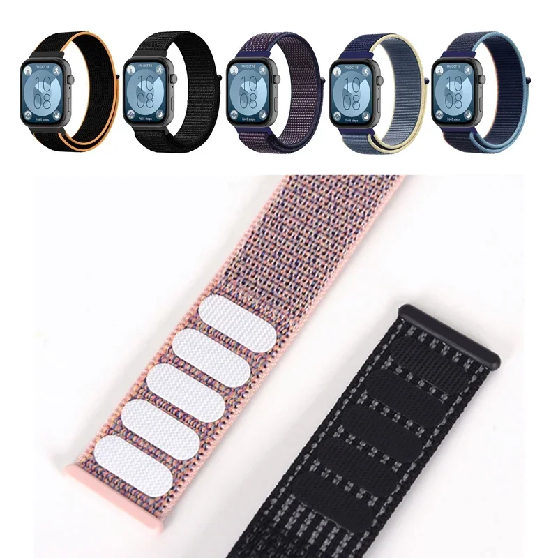 حزام حلقة من النايلون لساعة Huawei Watch Fit 4 Fit 3 سوار ساعة لساعة Huawei Watch Fit 4 Pro سوار Correa Smartwatch معصمه