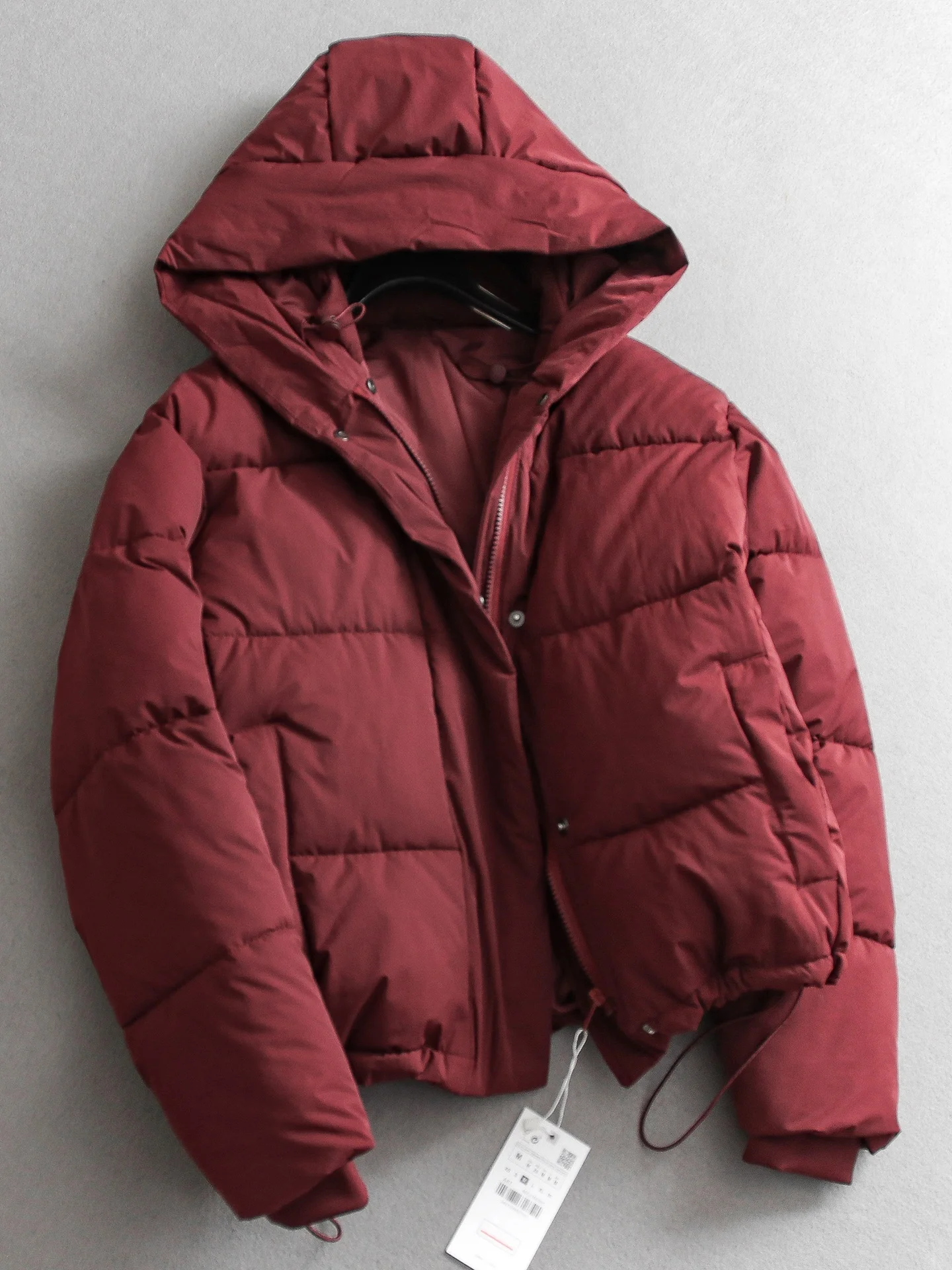 

Loose Fit Thickened Warm Bread Coat Long Sleeve Hooded Women's Cotton Jacket Pure Color Commute Style Regular Sleeve Polyeste...