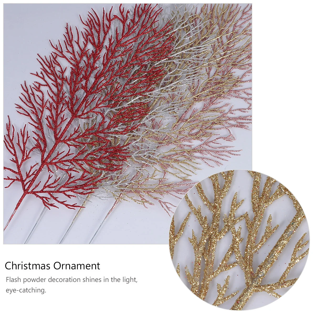 

12pcs Christmas Ornament Imitation Leaves Artificial Decorative Home Window Festive Decoration