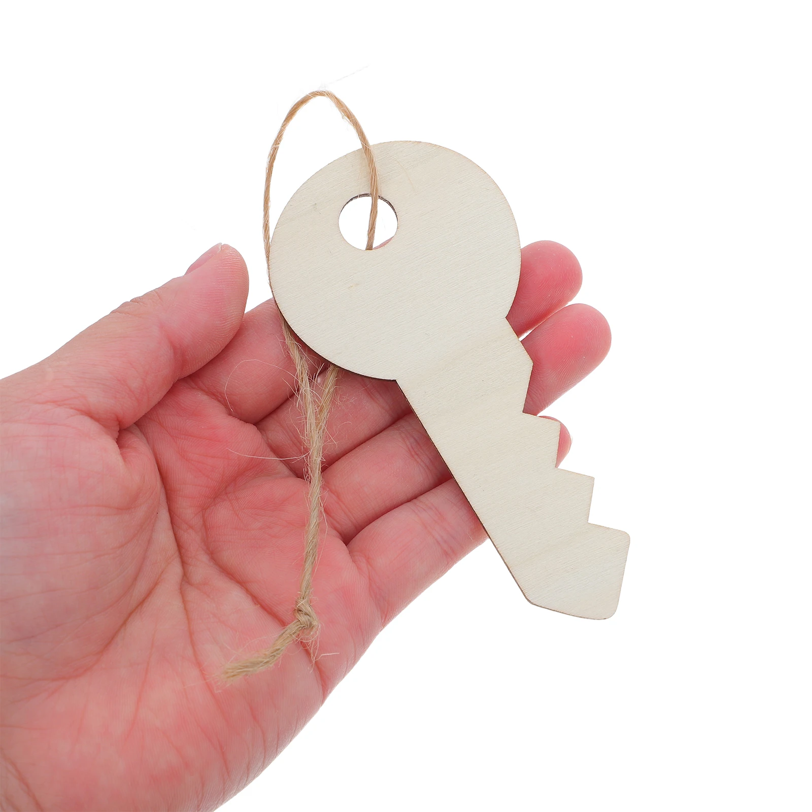 

20 Pcs Wooden Key Decoration Keys for Crafts Cutouts Unfinished Music Ornaments Blank Plaque Rope Small Slices Sign