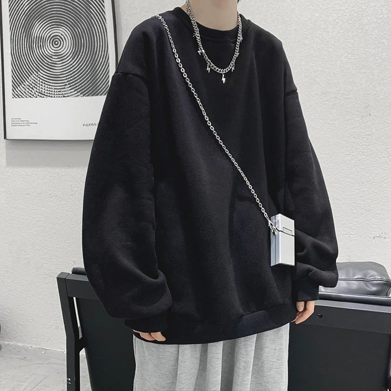 Spring Autumn round Neck Long Sleeve Thin Base Shirt Male Model Junior High School Student Youth Large Children's Clothing T-...