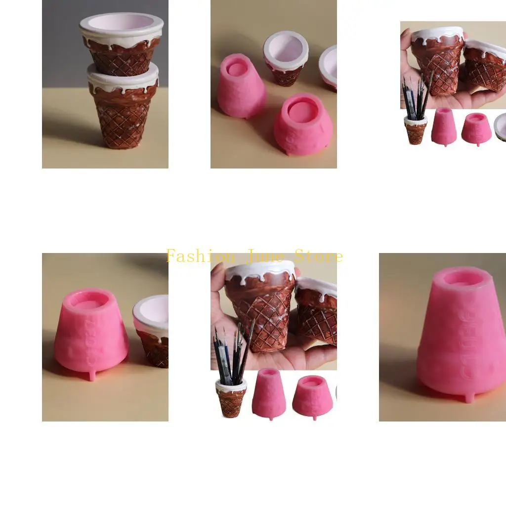 N5KA Reusable Silicone Ice Cream Cup Mold Silicone Texture Plaster Desserts Flexible Kitchen Tool Suitable for Crafting Use