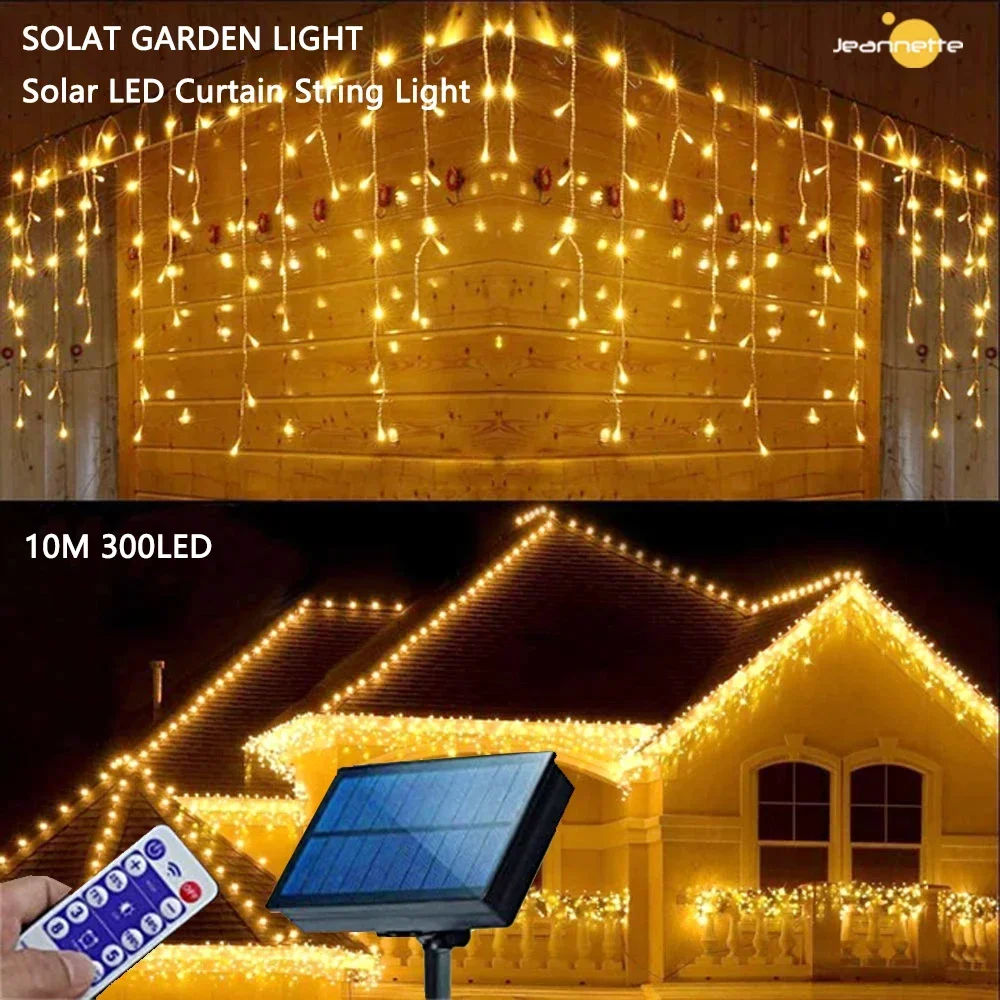 Lampu LED, untaian lampu Natal rumah, ornamen dekorasi taman, lampu tirai es LED luar ruangan, lampu gantung 0.8M