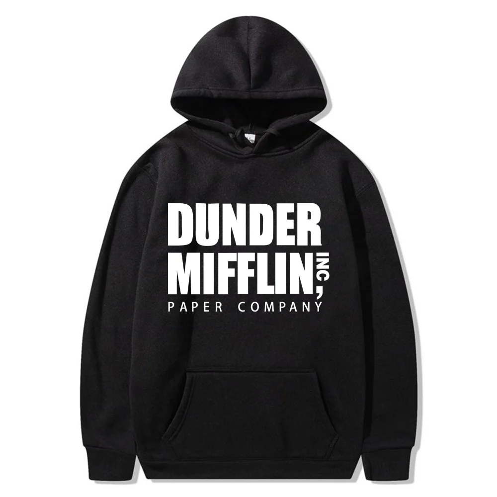 Letter The Office Dunder Mufflin INC Paper Hoodie Dwight Schrute Sweatshirt Men Women Fleece Hooded Casual Pullover Sweater