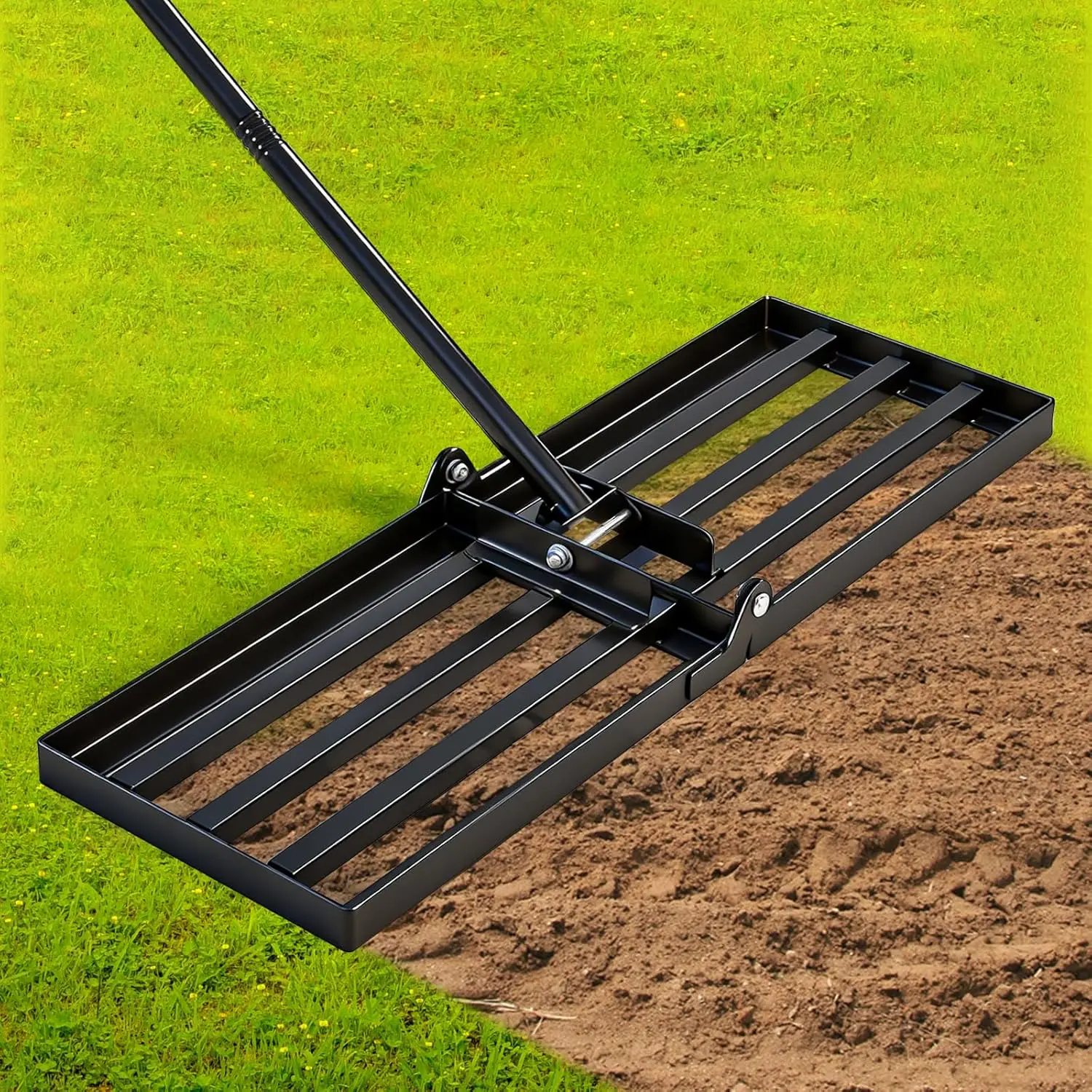 

Lawn Leveling Rake 30x10 Inch,Lawn Leveler Tool with Handle,Heavy Duty Landscape Rake for Yard,Farm,and Golf Course