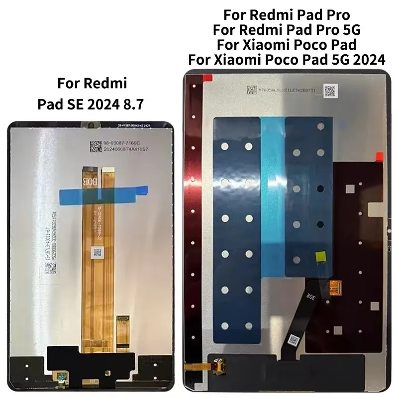 AMOLED For Xiaomi Redmi Pad SE 8.7/Pad Pro 5G 2024 12.1 LCD Display Touch Screen Digitizer For Xiaomi Poco Pad 5G 2024 12.1 LCD