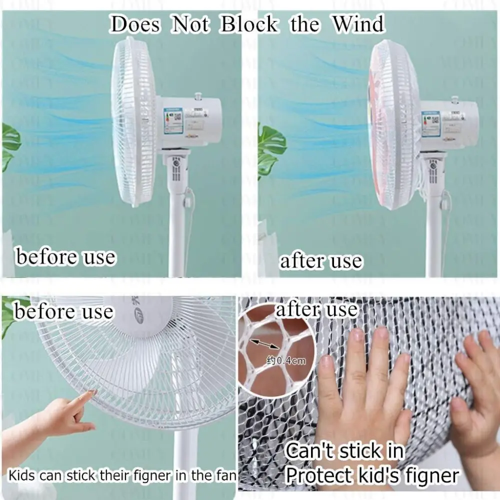 16/18 Inch Universal Fan Protection Covers Unisex Anti-pinch Electric Net Round Fan Fan Dustproof Covers Finger Guards