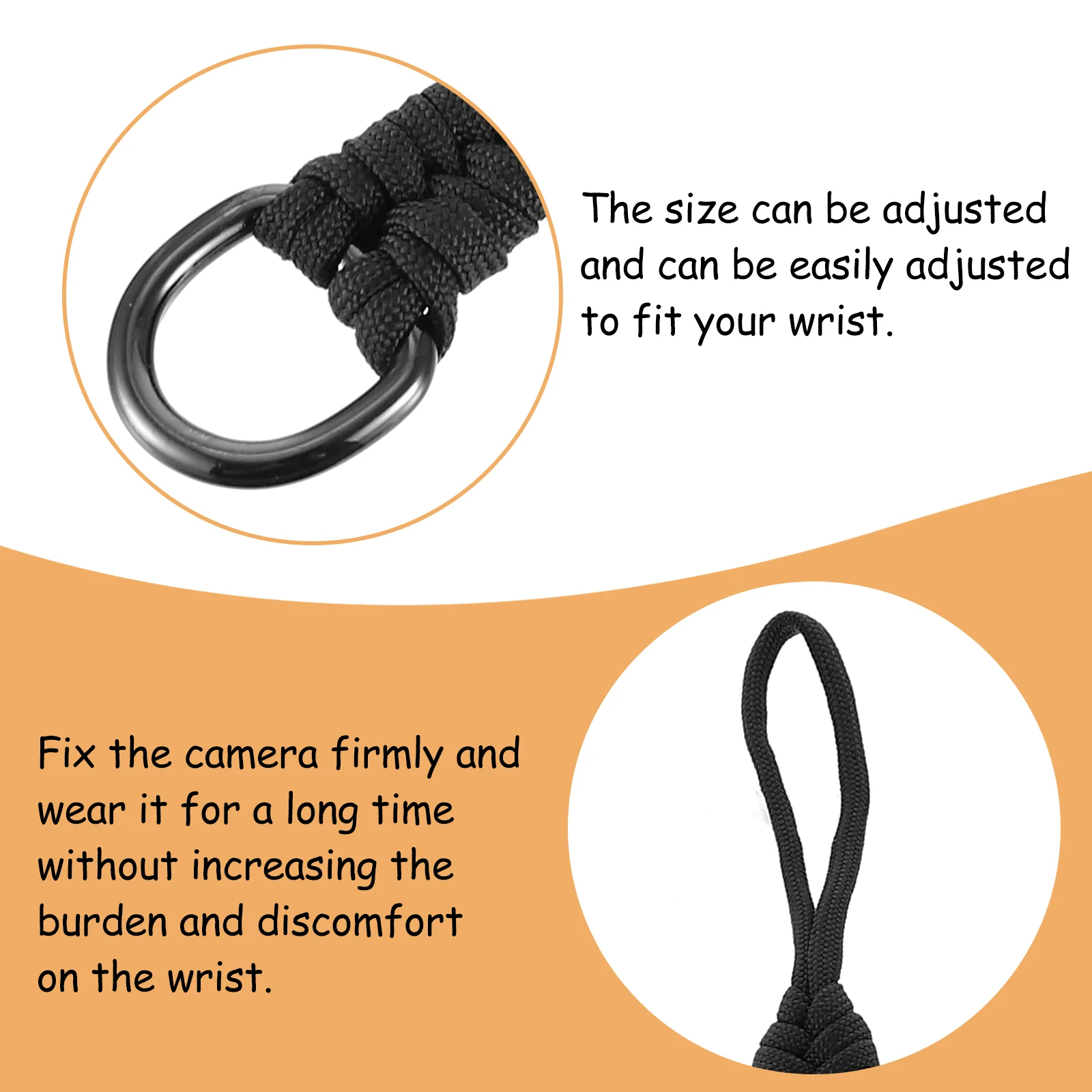 

Anti-loss Wrist Strap Lanyard Camera Wristband Micro Single Black Braided Rope Quick Release Travel