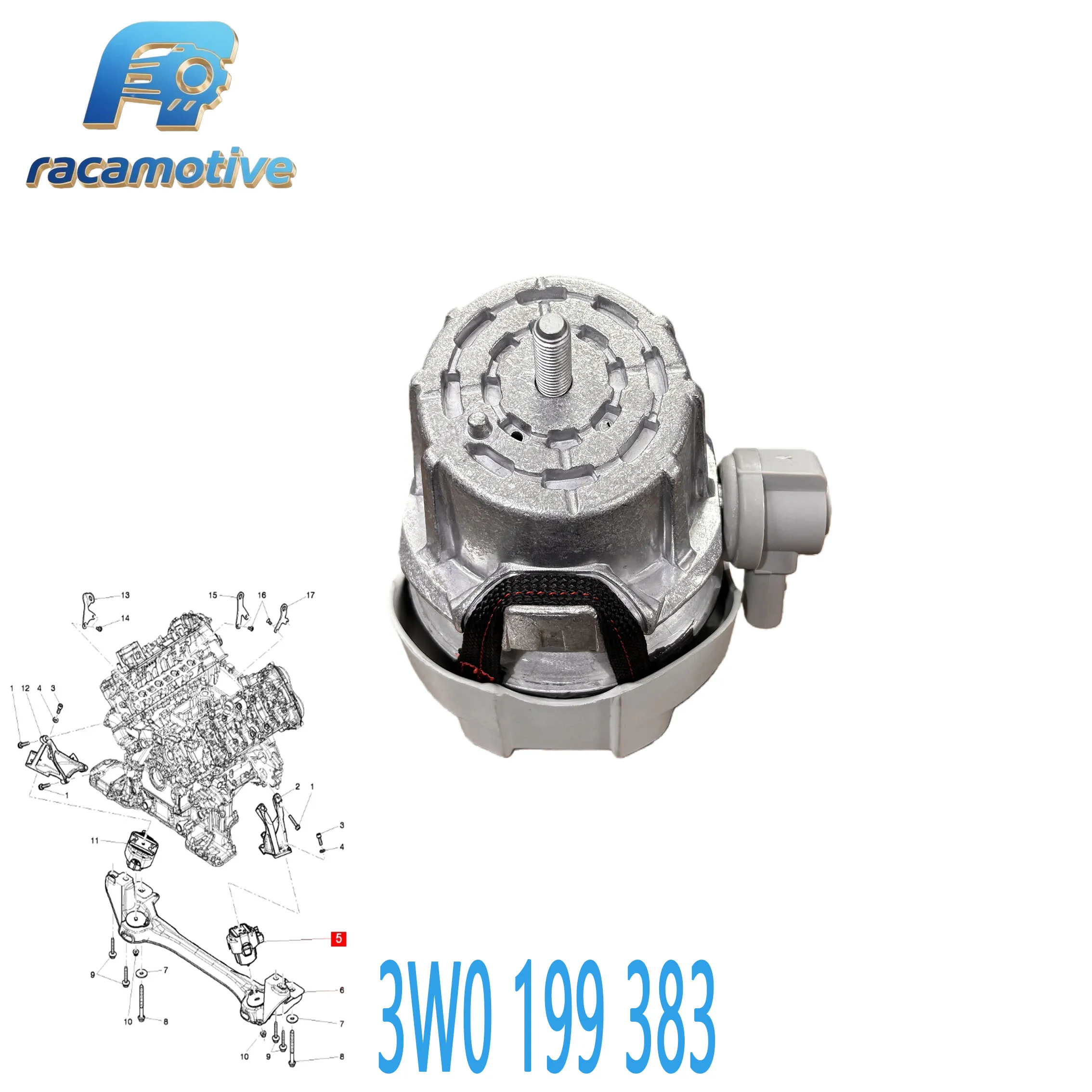 3W0199383 3W0199384 Suitable for Bentley Continental GT Continental GTC V8 4.0T Engine Mount Bracket. view 2