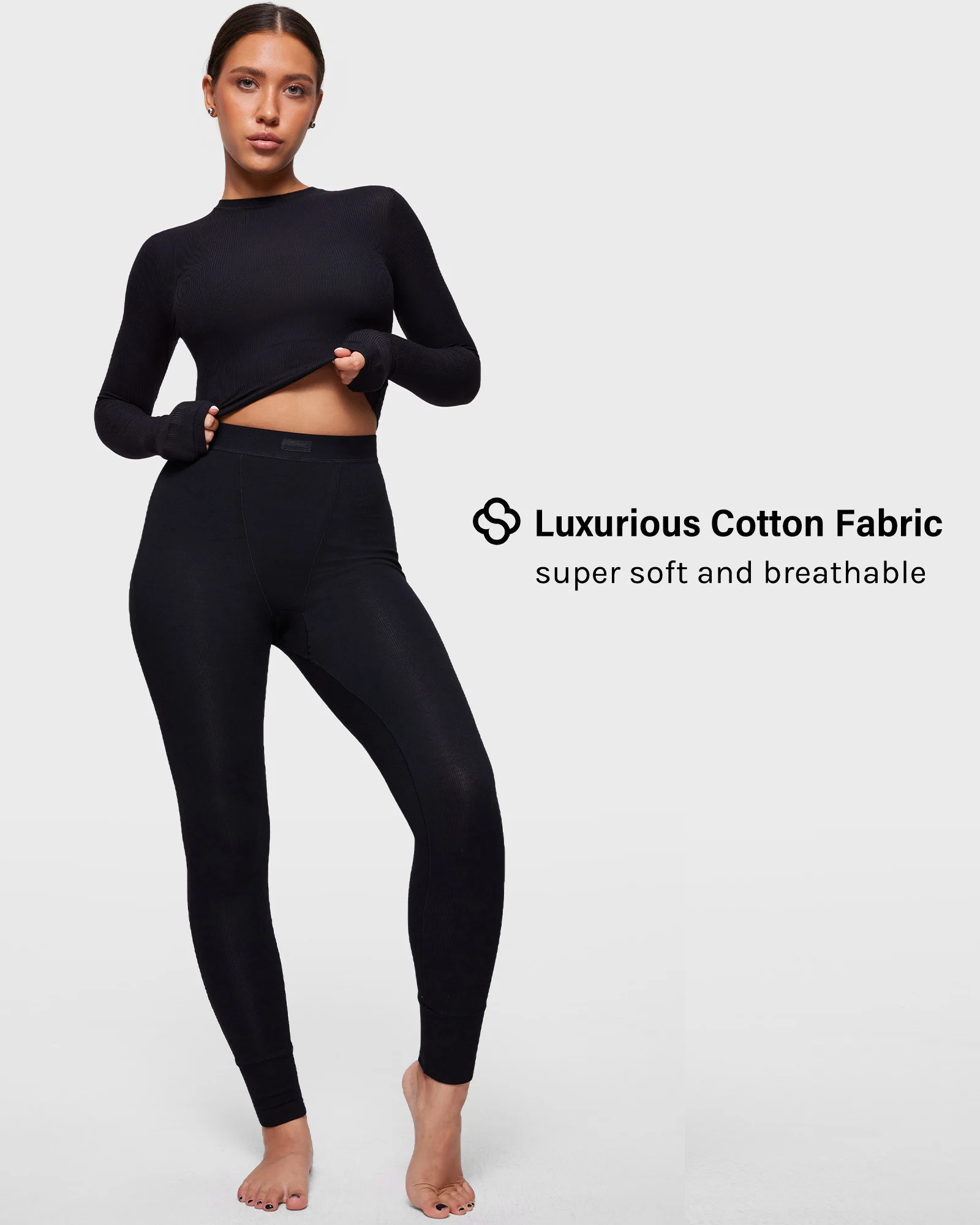 Leggings de algodón para mujer, pantalones de yoga suaves de cintura alta, elásticos de entrenamiento, longitud completa