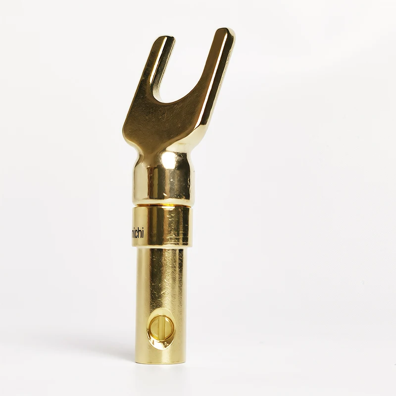 Solderless Copper Alloy Y/U Type Spade Connectors for Speaker Amplifier Binding Posts 4