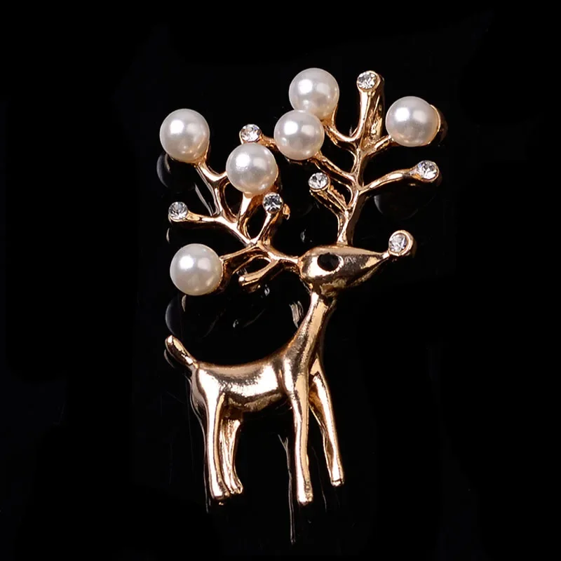 Engood 30Pcs Pearl Elk Rhinestone Button  Sewing Trim & Embellishments Craft Buckle DIY Handmade Wild Hair Jewelry Accessoriess