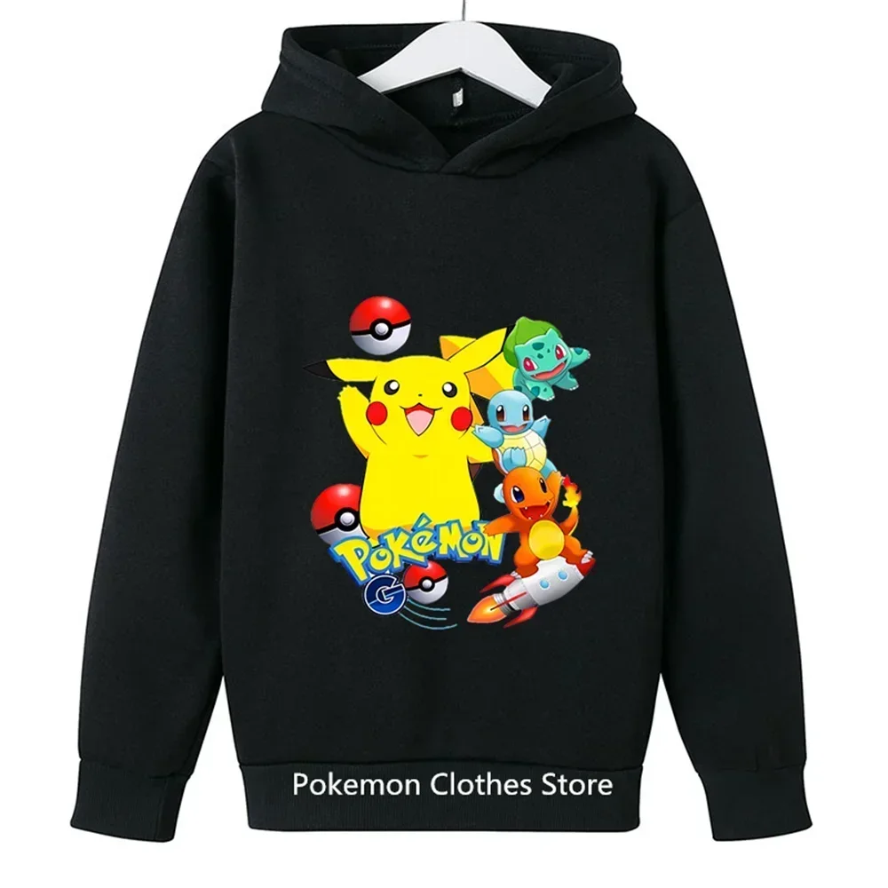 New Cartoon Cute Manga Japanese Anime Pokemon Hoodie Kids Children Sweatshirts Kids Pikachu Clothes Tops Boys Girls Baby Hoody