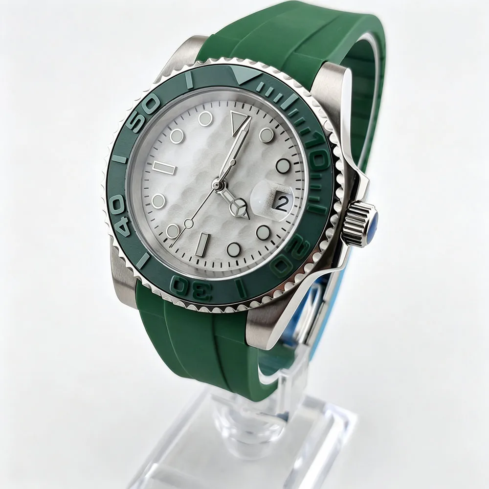NH35 Watch Men's Watch 40mm Stainless Steel Waterproof Case Sapphire Glass Golf Patterns Concavo-ConvexDial Fit NH35  Movement
