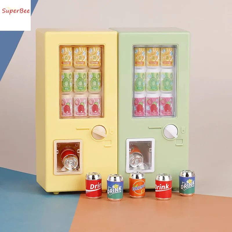 Dollhouse Miniature Furniture Items Mini Supermarket Beverage Machine Canned Beverage Furniture Toy Decoration Accessories