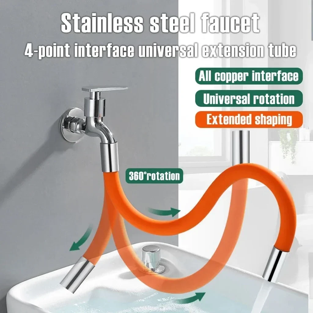 Bathroom Faucet Extension Universal Kitchen Faucets Water Tap Nozzle 360° Rotation Shower Extension Adapter Bathroom Accessories
