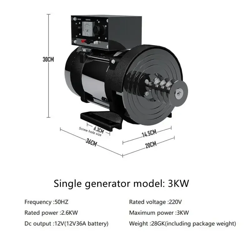 220V 3KW Diesel Generator Set Single-phase Single Machine Small Generator Household Full Copper Wire Generator 2