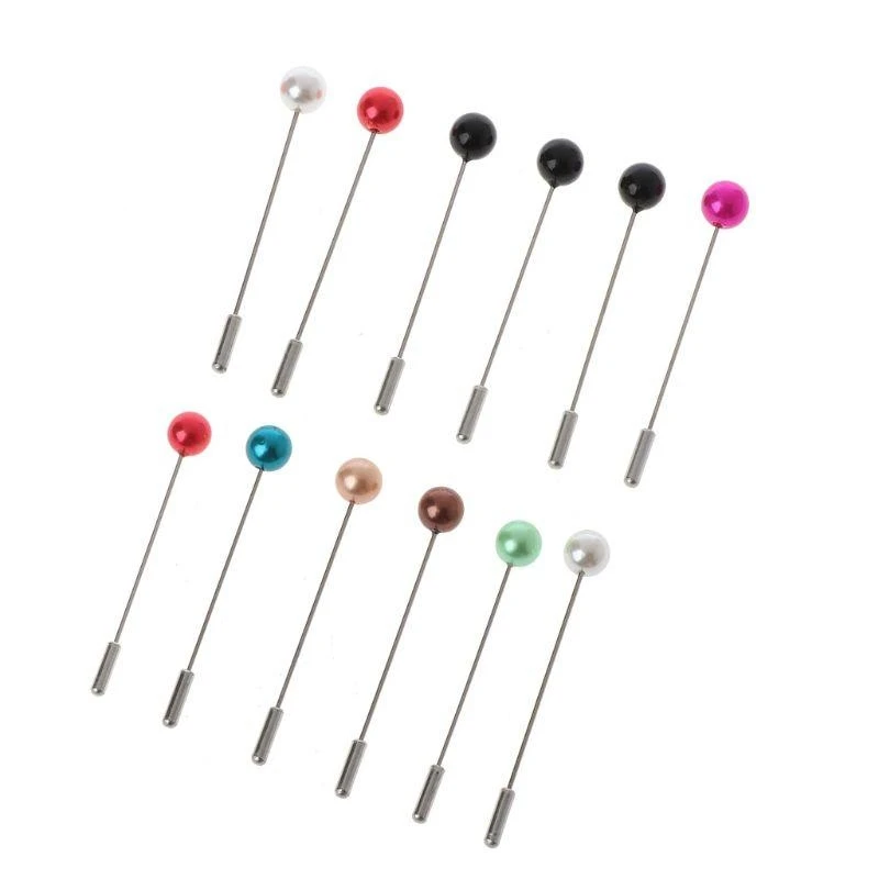  Fashion 12x/Set Wedding Pins Crystal Hijab Scarf Pearl Clips Brooch Safety Pins